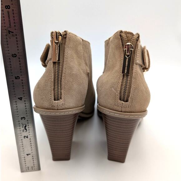 Vince Camuto Fareena Cutout Block Heel Bootie Women's Tortilla Size US9M EU40 - Picture 6 of 14